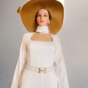 White Long Sleeve Jumpsuit